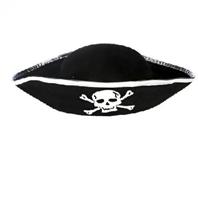 बिक्री के लिए खोपड़ी के साथ ब्लैक हैलोवीन समुद्री डाकू टोपी पैटर्न
