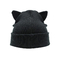 शीतकालीन पॉलिएस्टर कपड़ा शैली बुना हुआ बिल्ली कान टोपी प्यारा बेनी टोपी गर्म स्लाउची टोपी