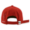 अच्छी गुणवत्ता लाल 6 पैनल घुमावदार टोपी उच्च बनाने की क्रिया लाल टोपी