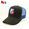100% पॉलिएस्टर मेष टोपी / परेशान ब्लू 5 पैनल मेष ट्रक कैप कैप बेसबॉल