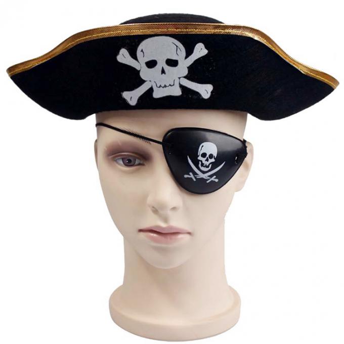 बिक्री के लिए खोपड़ी के साथ ब्लैक हैलोवीन समुद्री डाकू टोपी पैटर्न