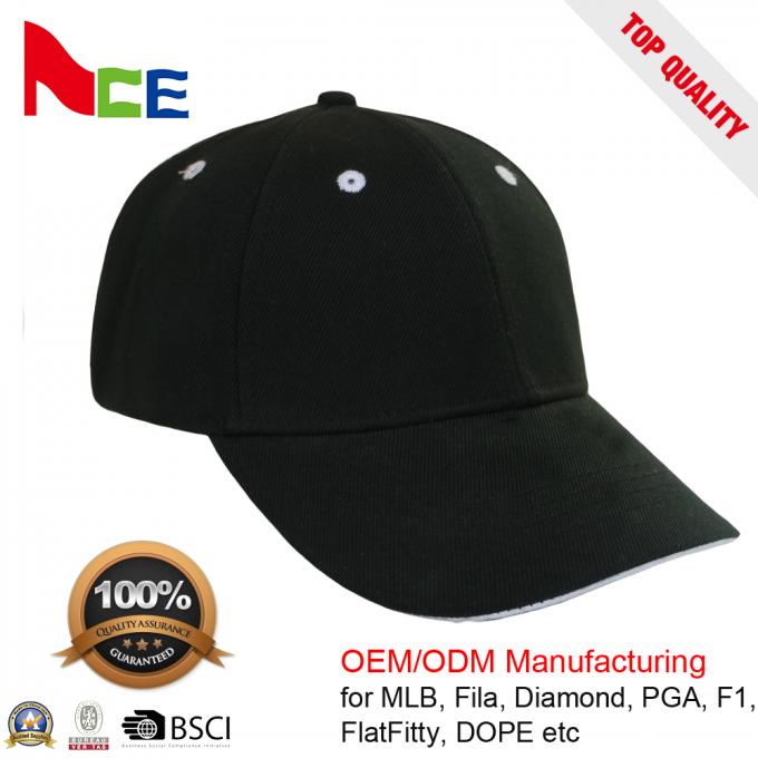 उच्च गुणवत्ता वाले 6 पैनल टोपी काले एक्रिलिक थोक स्नैपबैक टोपी