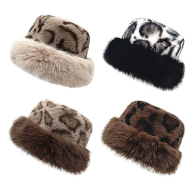 Winter Bucket Hat Women's Fashion Panama Warm Hats Female Vintage Faux Fur Fisherman Cap Hats For Women