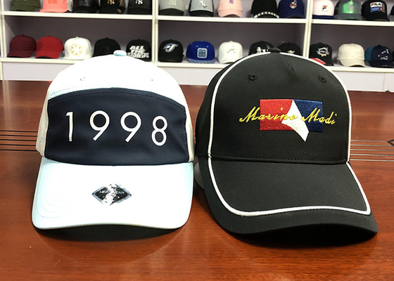 Small MOQ customized material color 6panel  embroidery logo baseball caps hats