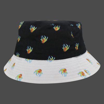 नई आगमन फैशन कस्टम उच्च गुणवत्ता उच्च बनाने की क्रिया पैटर्न छोटे टैग वसंत गर्मियों में मछली पकड़ने की बाल्टी टोपी / टोपी के साथ