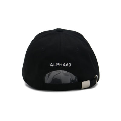 काले फ्लैट कढ़ाई बेसबॉल टोपी धातु स्वयं कपड़े बकसुआ टोपी