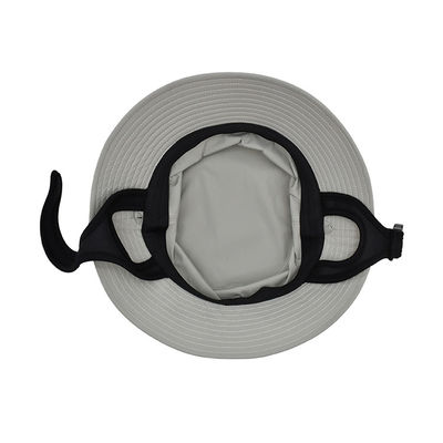 बोटिंग टूरिज्म फिशिंग के लिए जेनेरिक लाइटवेट सर्फ बकेट हैट चिन स्ट्रैप वाइड ब्रिम