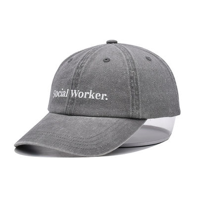 6 पैनल विंटेज धोया कपास टवील आकस्मिक बेसबॉल सलाम कस्टम कढ़ाई लोगो