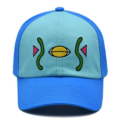 स्पोर्ट मेन 6 पैनल कढ़ाई बेसबॉल कैप्स 60 सेमी घुमावदार वाइज़र