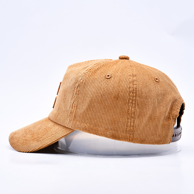 कस्टम 3 डी संरचित कढ़ाई Corduroy Gorras बेसबॉल टोपी थोक 5 पैनल समायोज्य स्नैपबैक बेसबॉल टोपी
