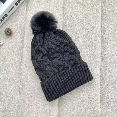 कस्टम सभी पर प्रिंट Beanies सर्दियों गर्म मछुआरे Beanie रिब बुना कपास Pom Pom टोपी