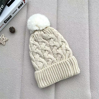 कस्टम सभी पर प्रिंट Beanies सर्दियों गर्म मछुआरे Beanie रिब बुना कपास Pom Pom टोपी