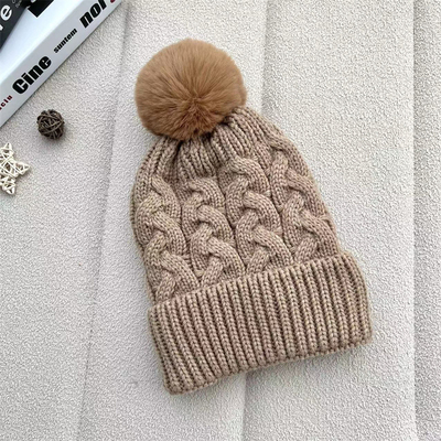 कस्टम सभी पर प्रिंट Beanies सर्दियों गर्म मछुआरे Beanie रिब बुना कपास Pom Pom टोपी