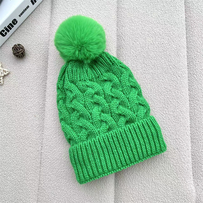 कस्टम सभी पर प्रिंट Beanies सर्दियों गर्म मछुआरे Beanie रिब बुना कपास Pom Pom टोपी