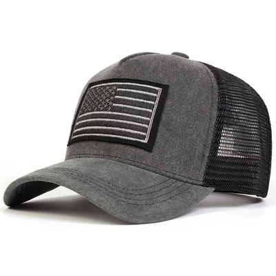 यूनिसेक्स अमेरिकी ध्वज कढ़ाई धोया बेसबॉल नेट टोपी वसंत और गर्मियों आउटडोर समायोज्य आकस्मिक टोपी सनस्क्रीन टोपी