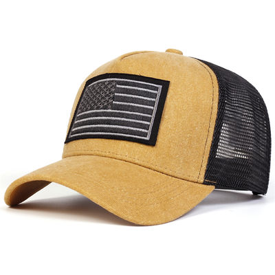यूनिसेक्स अमेरिकी ध्वज कढ़ाई धोया बेसबॉल नेट टोपी वसंत और गर्मियों आउटडोर समायोज्य आकस्मिक टोपी सनस्क्रीन टोपी