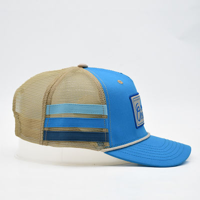 उच्च गुणवत्ता कस्टम ऑस्ट्रेलिया ट्रकर कैप 100% कॉटन साइड स्ट्राइप के साथ कढ़ाई किया गया लोगो डिज़ाइन करें अपनी खुद की अनूठी शैली ट्रक टोपी