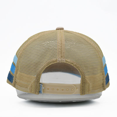 उच्च गुणवत्ता कस्टम ऑस्ट्रेलिया ट्रकर कैप 100% कॉटन साइड स्ट्राइप के साथ कढ़ाई किया गया लोगो डिज़ाइन करें अपनी खुद की अनूठी शैली ट्रक टोपी