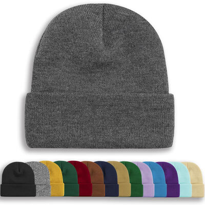 ओईएम ओडीएम डिजाइन काले खाली टोपी कस्टम खोपड़ी टोपी बुना टोपी सर्दियों टोपी