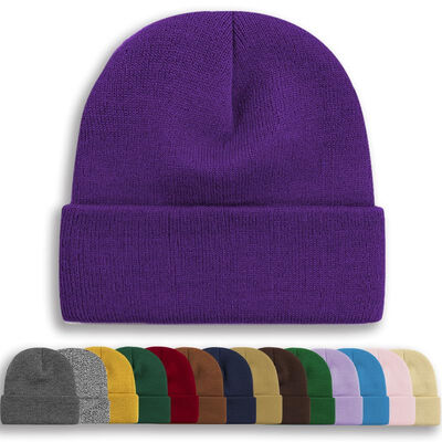 ओईएम ओडीएम डिजाइन काले खाली टोपी कस्टम खोपड़ी टोपी बुना टोपी सर्दियों टोपी