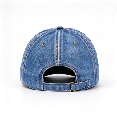 Washed Denim Fishing Dad Hat Raised Embroidery Breathable Lightweight Stylish Practical Headwear For Outdoor Anglers Casual Wear