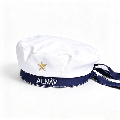 Classic Navy Style Beret Hat Embroidery Star Logo Beret With Ribbon Tie Cotton Lining Solid Color Beret For Daily Casual Wear Support Customization