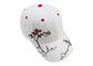 फूल / पक्षी कशीदाकारी बेसबॉल कैप्स, सफेद कपास कैनवास बेसबॉल टोपी