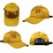 पीली लड़कियां 6 पैनल घुमावदार टोपी / कस्टम कशीदाकारी बेसबॉल कैप्स सादा पैटर्न