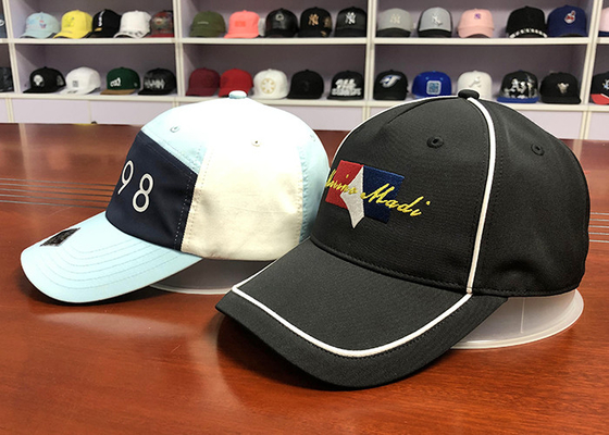 Small MOQ customized material color 6panel  embroidery logo baseball caps hats