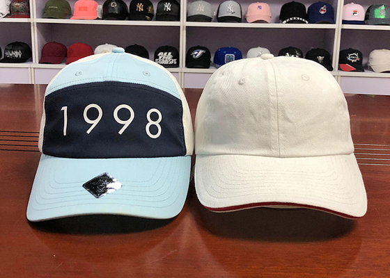 Small MOQ customized material color 6panel  embroidery logo baseball caps hats
