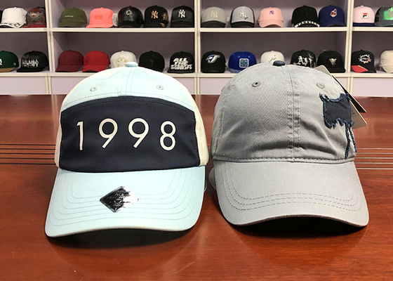 Small MOQ customized material color 6panel  embroidery logo baseball caps hats