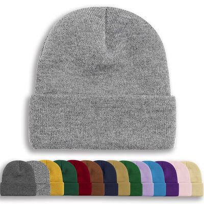 ओईएम ओडीएम डिजाइन काले खाली टोपी कस्टम खोपड़ी टोपी बुना टोपी सर्दियों टोपी